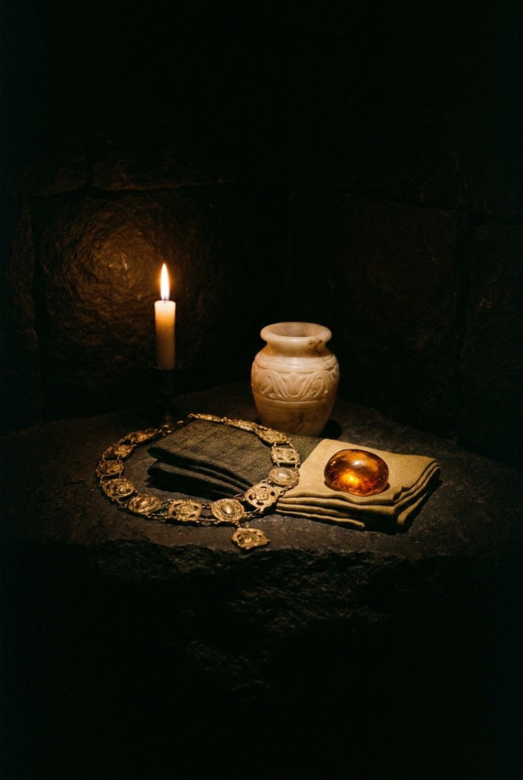 A full ceremonial altar set for the grand rite