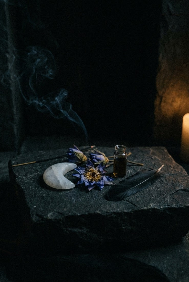 Moonlit still life for the dream rites